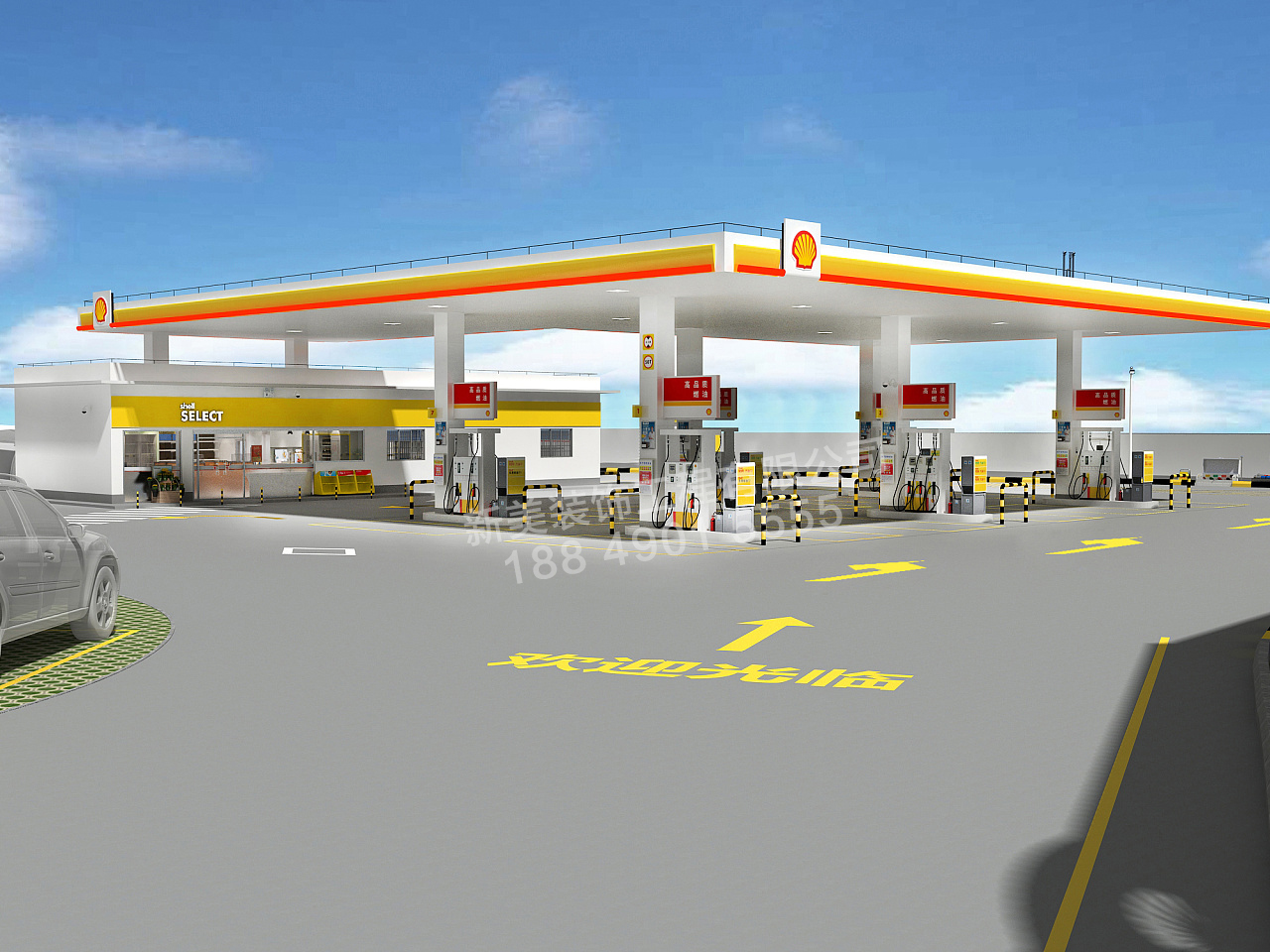 加油站效果圖
